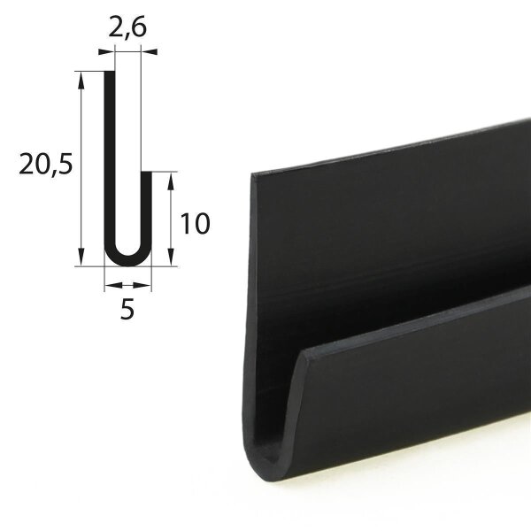 Profil de retenue V58 plage de serrage 2,6 mm protection de bord Profil en caoutchouc EPDM Joint en caoutchouc