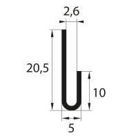 V58 retaining profile clamping range 2.6 mm edge...