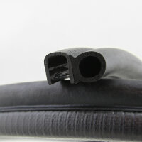 DS33 - Perfil de protección de bordes PVC/EPDM con junta de caucho lateral - rango de sujeción 8 - 12 mm