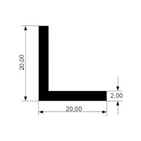 WKP10 TPE Solid Rubber Angle Profile L-Profile 20x20x2 mm...