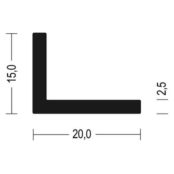 WKP16 Solid EPDM Rubber Angle Profile L-Profile 15x20x2.5 mm L-Shaped Rubber Profile