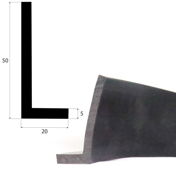 SMI WKP5 EPDM Solid Rubber L-Profile 50x20x5 mm