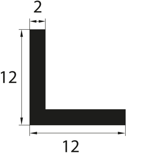 SMI WKP7 TPE Solid Rubber L-Profile 12x12x2 mm
