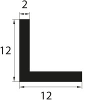 WKP7 TPE Vollgummi Winkelprofil L - Profil 12x12x2 mm...