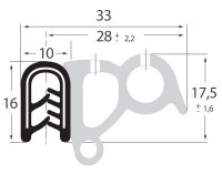 DS36 - PVC/EPDM profil ochronny krawędzi z uszczelką...