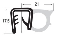 DS37 - EPDM Kantenschutz Dichtungs Profil Gummi Dichtung seitlich - Klemmbereich 5 - 9 mm