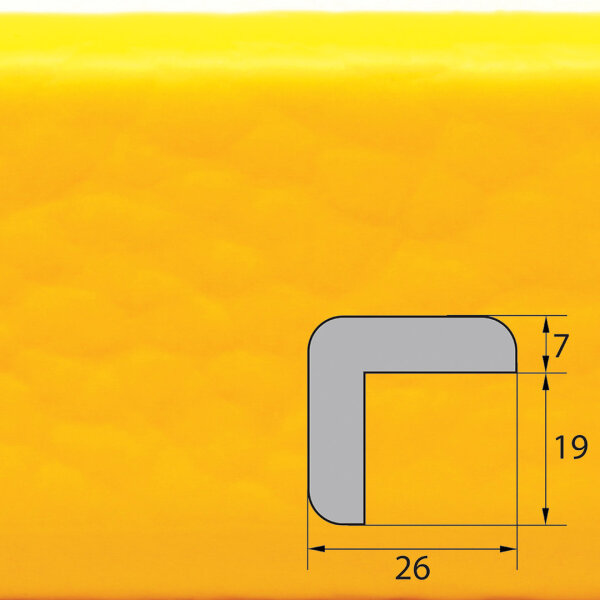ES1-D-GE profil de protection dangle (PU) avec surface adhésive en jaune - protection contre les chocs - profil avertisseur - profil de protection