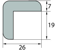 ES1-D-GE profil de protection dangle (PU) avec surface adhésive en jaune - protection contre les chocs - profil avertisseur - profil de protection
