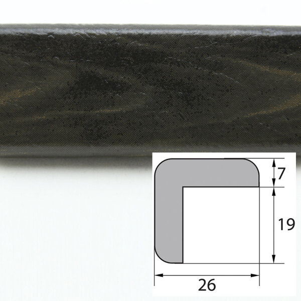 ES1-D-HD profilé de protection d’angle (PU) avec surface adhésive - couleur : bois foncé - protection antichoc - profilé de protection