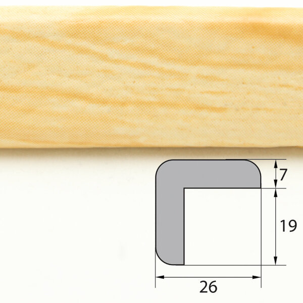 ES1-D-HN Eckschutzprofil (PU) mit Klebefläche - Farbe: Holz (Tanne) - Stoßschutz - Schutzprofil