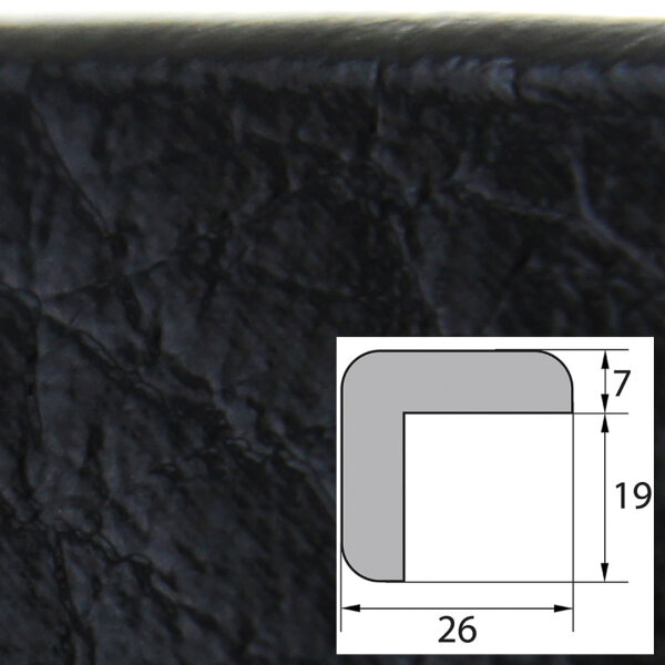 ES1-D-S profilé de protection d’angle (PU) avec surface adhésive noire - protection antichoc - profilé de signalisation - profilé de protection