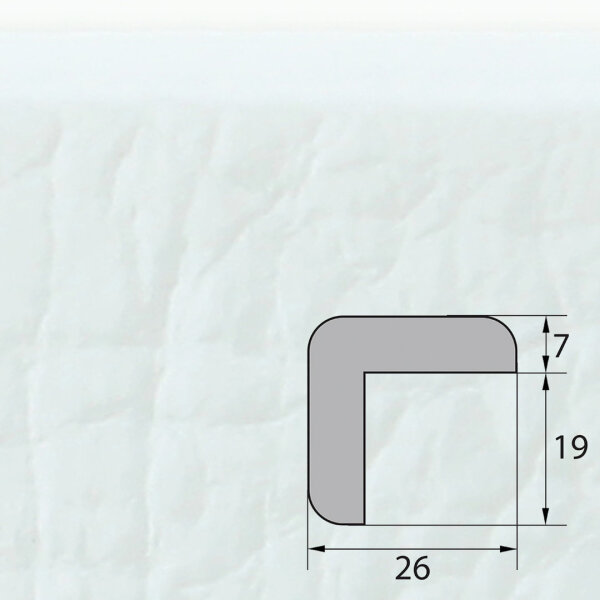 ES1-D-W corner protection profile (PU) with adhesive surface in white - impact protection - warning profile - protective profile