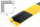 ES1-GS perfil protector de esquinas (PU) con superficie adhesiva, amarillo/negro, protección contra impactos, perfil de advertencia, perfil protector