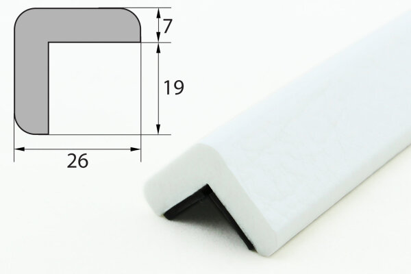 ES1-MAG-W hoekbeschermingsprofiel (PU) met magneet - wit - stootbescherming - waarschuwingsprofiel - beschermprofiel