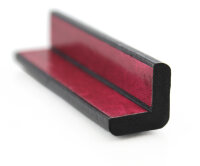 ES1-RE-S perfil protector de esquinas (PU) con superficie adhesiva reposicionable varias veces - negro - protección contra impactos - perfil de advertencia