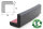 ES1-RE-S perfil protector de esquinas (PU) con superficie adhesiva reposicionable varias veces - negro - protección contra impactos - perfil de advertencia