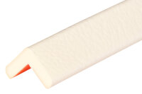 ES1-RE-W perfil protector de esquinas (PU) con superficie adhesiva reposicionable varias veces - blanco - protección contra impactos - perfil de advertencia