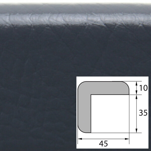 ES2-D-A profilé de protection d’angle (PU) avec surface adhésive en anthracite - protection antichoc - profilé de signalisation - profilé de protection