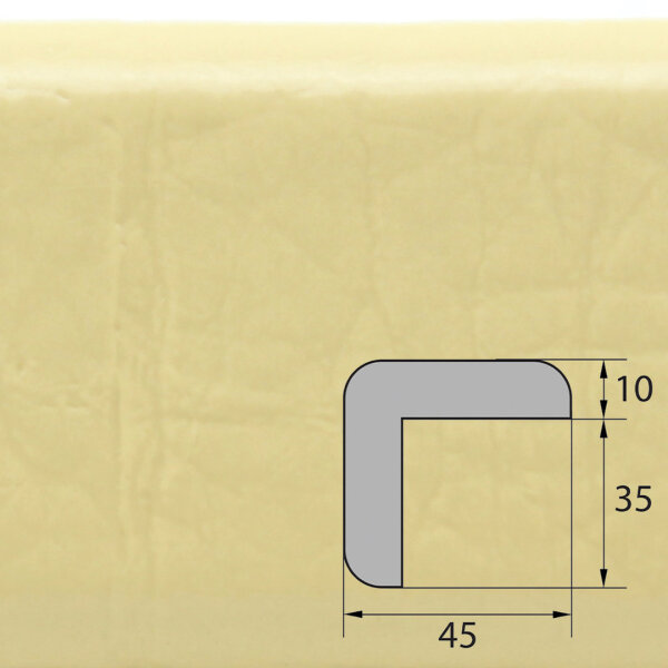ES2-D-BE profilé de protection d’angle (PU) avec surface adhésive en beige - protection antichoc - profilé de signalisation - profilé de protection
