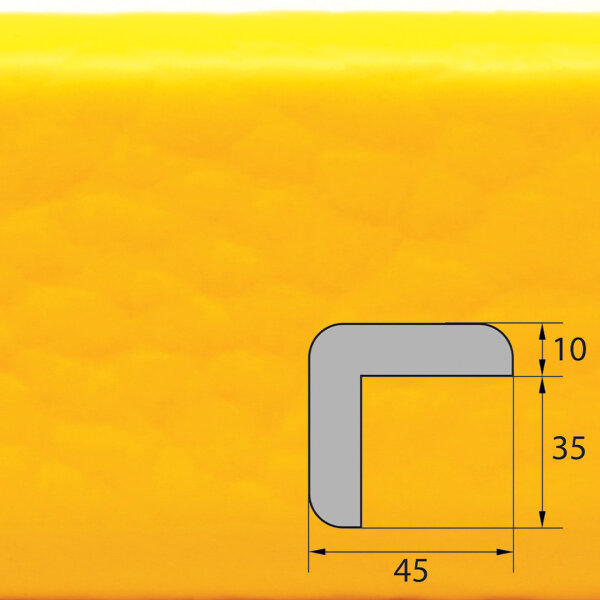 ES2-D-GE profilé de protection d’angle (PU) avec surface adhésive en jaune - protection antichoc - profilé de signalisation - profilé de protection