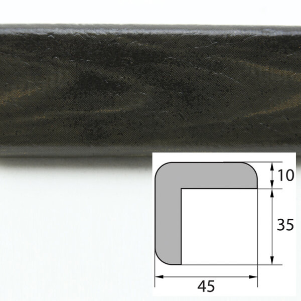 ES2-D-HD Eckschutzprofil (PU) mit Klebefläche - Farbe: Holz (dunkel) - Stoßschutz - Schutzprofil