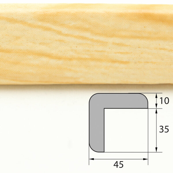 ES2-D-HN perfil protector de esquinas (PU) con superficie adhesiva - color: madera (abeto) - protección contra impactos - perfil protector