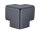 ES2-EV-3D-S Corner connector - 3D for corner protection profile ES2 (PU) with adhesive surface - Black - Impact protection