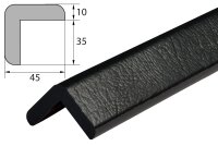 ES2-S Eckschutzprofil (PU) mit Klebefläche - Schwarz...