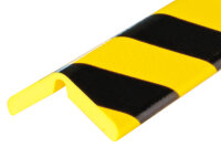 ES3-FLX-GS-1 Eckschutzprofil (PU) mit Klebefläche Gelb/Schwarz - Stoßschutz - Warnprofil (1m Stück)