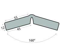 ES3-FLX-GS-1 Eckschutzprofil (PU) mit Klebefläche Gelb/Schwarz - Stoßschutz - Warnprofil (1m Stück)