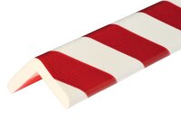 ES3-RW-1 Corner protection profile (PU) with adhesive surface Red/White - Impact protection - Warning profile (1m piece)