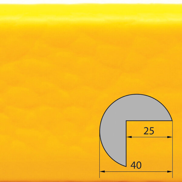 ES4-D-GE Profilé de protection dangle (PU) avec surface adhésive en Jaune - Protection contre les chocs - Profil davertissement - Profil de protection