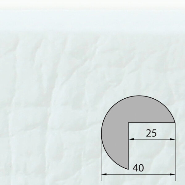 ES4-D-W Perfil de protección de esquina (PU) con superficie adhesiva en Blanco - Protección contra impactos - Perfil de advertencia - Perfil de protección