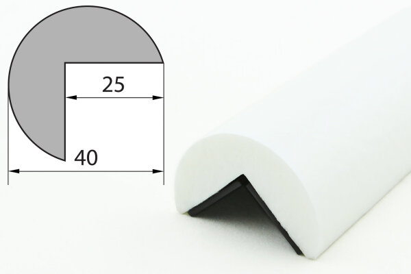 ES4-MAG-W Perfil de protección de esquina (PU) con imán - Blanco - Protección contra impactos - Perfil de advertencia - Perfil de protección