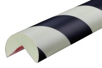 ES4-PS Eckschutzprofil (PU) mit Klebefläche- Photolumineszierend/Schwarz - Warnprofil - Schutzprofil