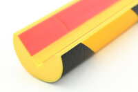 ES4-RE-GS Perfil de protección de esquina (PU) con superficie adhesiva reposicionable - Amarillo/Negro - Protección contra impactos