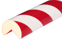 Profilé de protection d’angle ES5-RW-1 (PU) avec surface adhésive Rouge/Blanc - protection anti-choc - profil d’avertissement (pièce de 1 m)