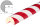 Profilé de protection d’angle ES5-RW-1 (PU) avec surface adhésive Rouge/Blanc - protection anti-choc - profil d’avertissement (pièce de 1 m)