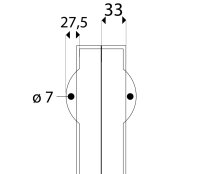 ES5-W-FS Hoekbeschermingsprofiel (PU) voor schroefbevestiging - Fluorescerend/Zwart - stootbescherming - beschermingsprofiel