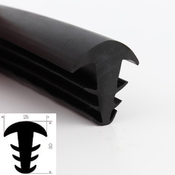 ESTP12 - EPDM Vollgummi Zargenprofil, Einsteckprofil, Pilzprofil,Containergummi