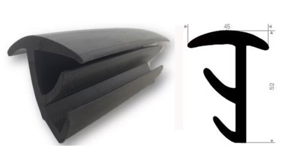 ESTP14 - EPDM Vollgummi Zargenprofil, Einsteckprofil, Pilzprofil,Containergummi