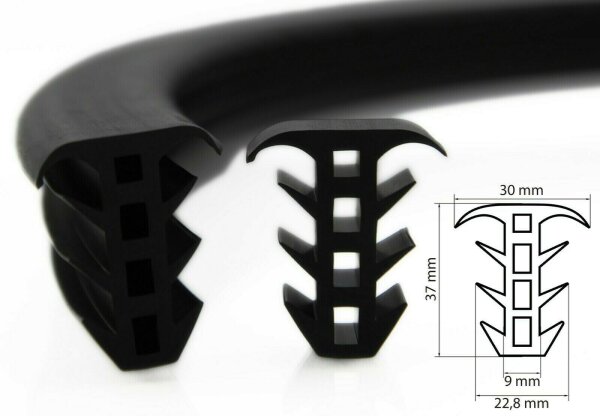 ESTP5 - EPDM solid rubber frame profile, insert profile, mushroom profile, container rubber