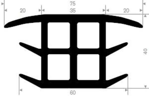 ESTP8 - EPDM Solid Rubber Frame Profile, Insert Profile, Mushroom Profile, Container Rubber x