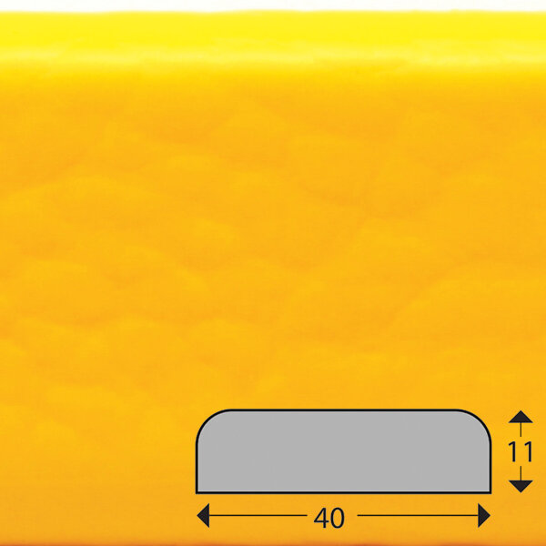 Profil de protection de surface FS1-D-GE (PU) avec surface adhésive en jaune - protection antichoc - profil de signalisation - profil de protection