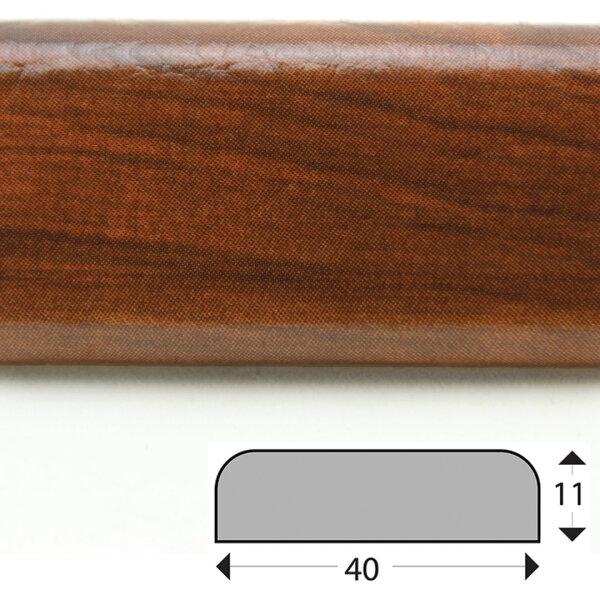 Profil de protection de surface FS1-D-HC (PU) avec surface adhésive - couleur : bois (cerisier) - protection antichoc - profil de protection