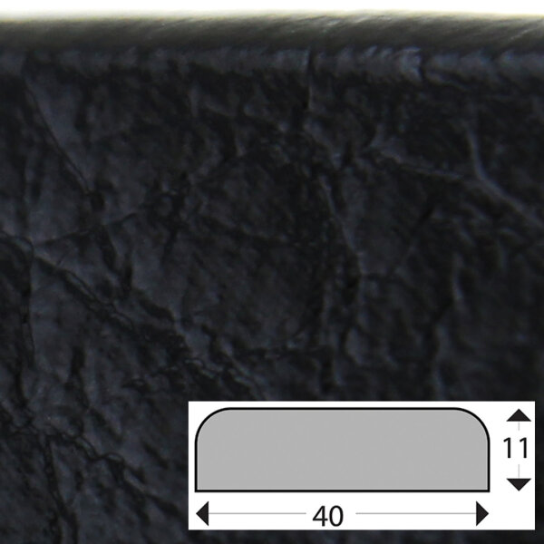 Profil de protection de surface FS1-D-S (PU) avec surface adhésive en noir - protection antichoc - profil de signalisation - profil de protection