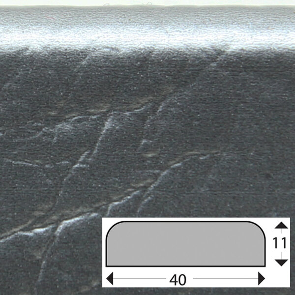 FS1-D-SI-1 Flächenschutzprofil (PU) mit Klebefläche in Silber - Stoßschutz - Warnprofil (1m Stück)
