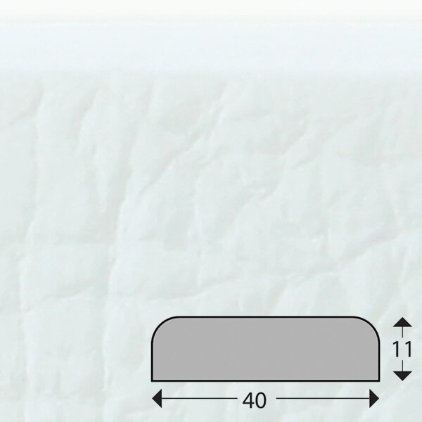 Perfil de protección de superficies FS1-D-W (PU) con superficie adhesiva en blanco - protección contra impactos - perfil de señalización - perfil protector