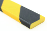 Profilo di protezione superfici FS1-GS (PU) con superficie adesiva - giallo/nero - protezione antiurto - profilo di segnalazione - profilo protettivo