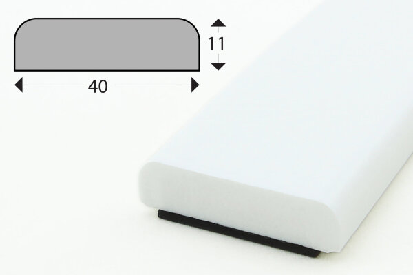 Perfil de protección de superficies FS1-MAG-W (PU) con imán - blanco - protección contra impactos - perfil de señalización - perfil protector